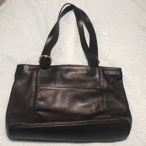 Black Leather Coach Tote